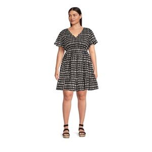Terra and Sky 1x black and white gingham dress
